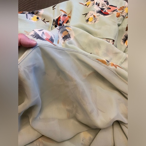 Lauren Ralph Lauren light sage green floral sleeveless crepe dress - Picture 7 of 9